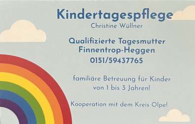 Kindertagespflege Christine Wüllner Kindertagespflege Christine Wüllner